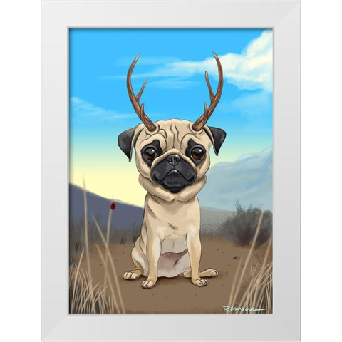 Pugalope White Modern Wood Framed Art Print by Rubenacker, Brian