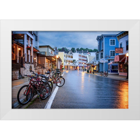 Quiet Dawn On Mackinac Island White Modern Wood Framed Art Print by Romanowicz, Adam
