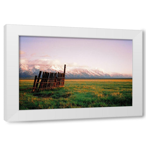Fence In Jackson White Modern Wood Framed Art Print by Rapson, Sol