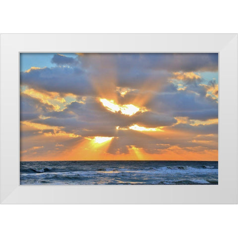 Sunrise Drama White Modern Wood Framed Art Print by Reed, Jack