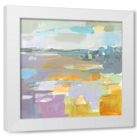 Lilac Field White Modern Wood Framed Art Print by Robbins, Kathleen