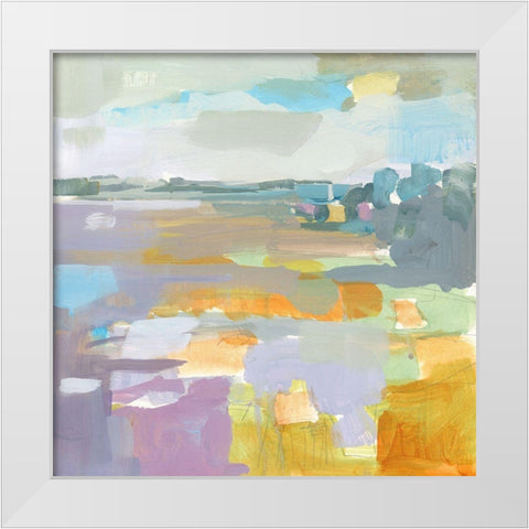 Lilac Field White Modern Wood Framed Art Print by Robbins, Kathleen