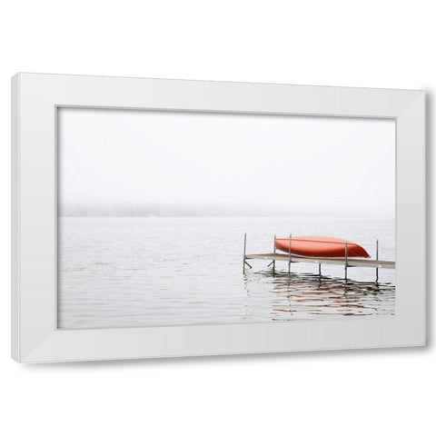 Red Canoe White Modern Wood Framed Art Print by Ryan, Brooke T.