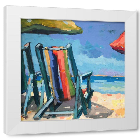 Beach Time White Modern Wood Framed Art Print by Railsback, Page Pearson
