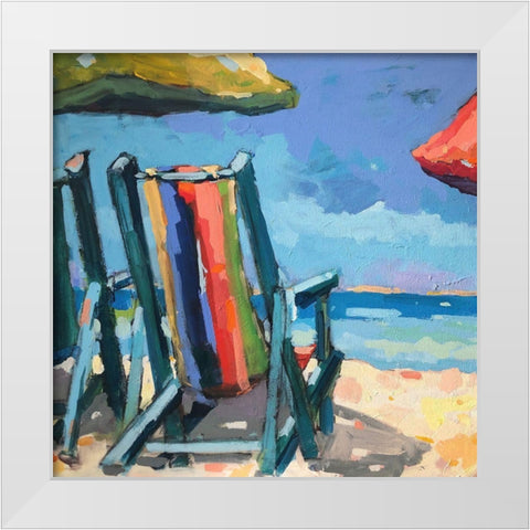 Beach Time White Modern Wood Framed Art Print by Railsback, Page Pearson