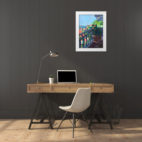 Terrace View White Modern Wood Framed Art Print by Railsback, Page Pearson