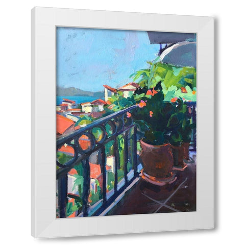 Terrace View White Modern Wood Framed Art Print by Railsback, Page Pearson