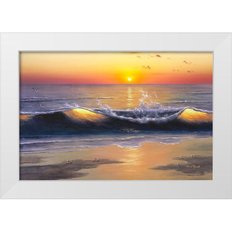 Sunset Nights White Modern Wood Framed Art Print by Romanello, Diane