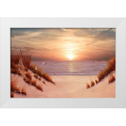 Dunes White Modern Wood Framed Art Print by Romanello, Diane