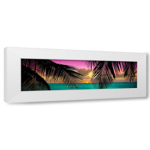 Sun Palms White Modern Wood Framed Art Print by Reed, Jack