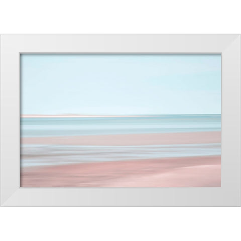 Pastel Abstract Beach 3 White Modern Wood Framed Art Print by Ryan, Brooke T.