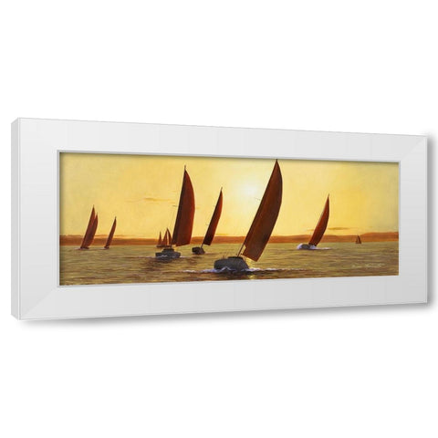 Sailing-Sailing White Modern Wood Framed Art Print by Romanello, Diane