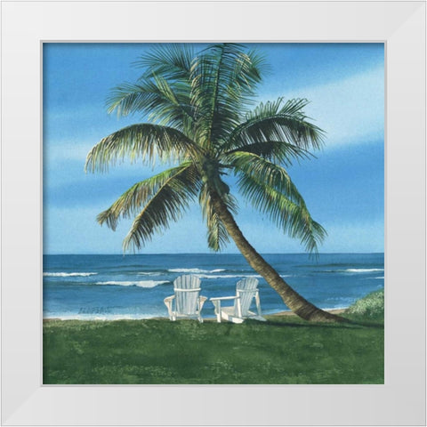 Get Away White Modern Wood Framed Art Print by Roberts, Linda