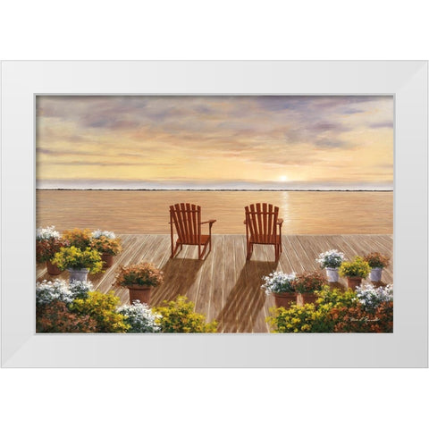 Evening Deck View White Modern Wood Framed Art Print by Romanello, Diane