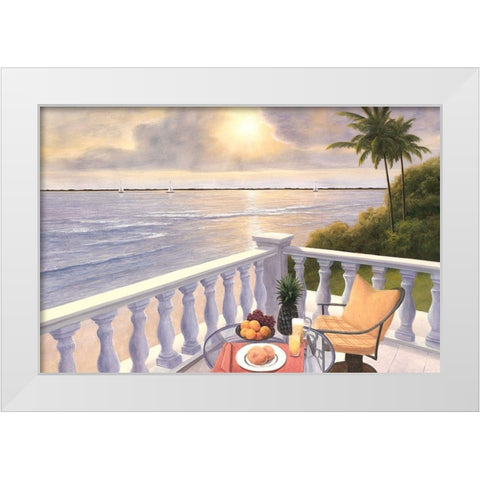 Breakfast on the Veranda White Modern Wood Framed Art Print by Romanello, Diane