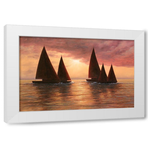 Dream Sails White Modern Wood Framed Art Print by Romanello, Diane