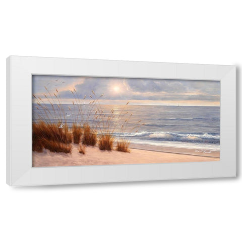 Seashore White Modern Wood Framed Art Print by Romanello, Diane