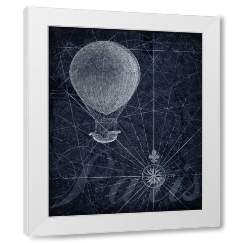 Hot Air over Paris I White Modern Wood Framed Art Print by Roberts, Art