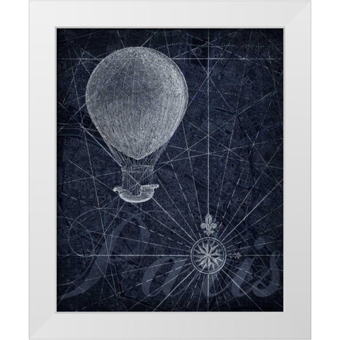 Hot Air over Paris I White Modern Wood Framed Art Print by Roberts, Art