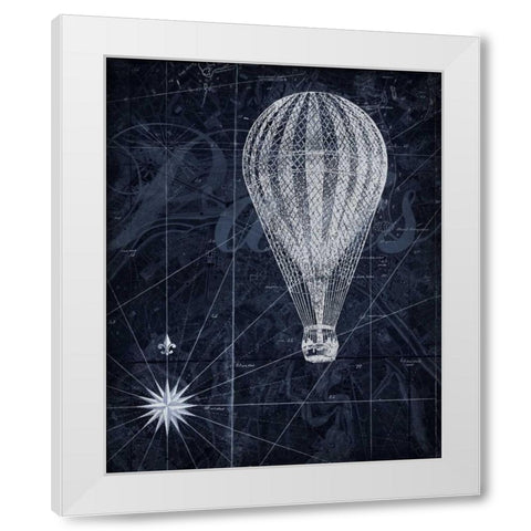 Hot Air over Paris II White Modern Wood Framed Art Print by Roberts, Art