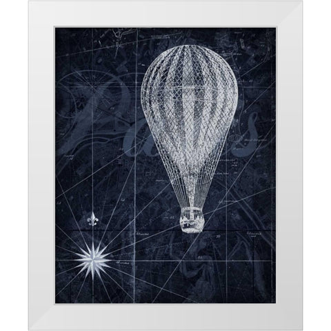 Hot Air over Paris II White Modern Wood Framed Art Print by Roberts, Art