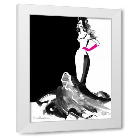 Ball Gown White Modern Wood Framed Art Print by Ramdeen, Aasha