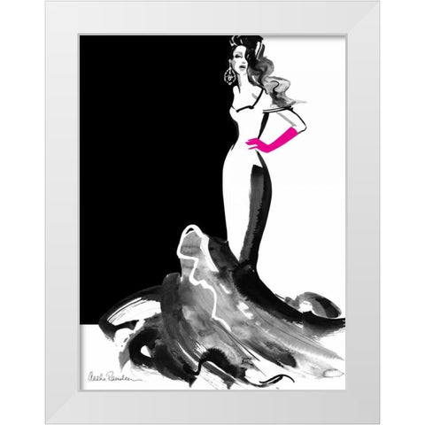 Ball Gown White Modern Wood Framed Art Print by Ramdeen, Aasha