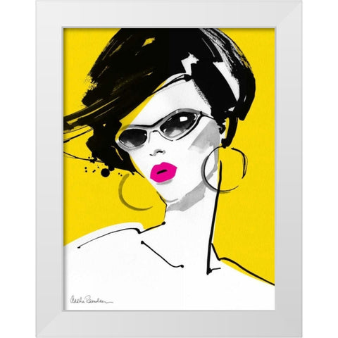 Sunglasses White Modern Wood Framed Art Print by Ramdeen, Aasha