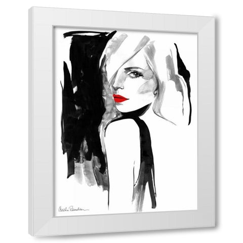 Over the Shoulder White Modern Wood Framed Art Print by Ramdeen, Aasha