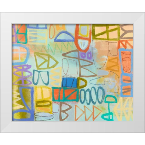 Duet Series I White Modern Wood Framed Art Print by Richardson-Baughman, Janet