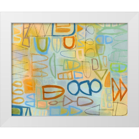 Duet Series III White Modern Wood Framed Art Print by Richardson-Baughman, Janet