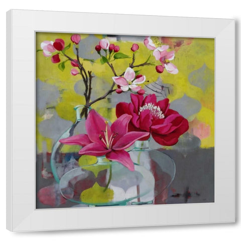 Apple Blossom Trio White Modern Wood Framed Art Print by Rasmusson, Jennifer