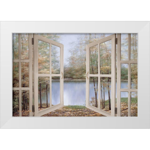 Autumn Woods White Modern Wood Framed Art Print by Romanello, Diane