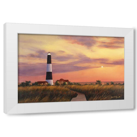 Fire Island Lighthouse White Modern Wood Framed Art Print by Romanello, Diane