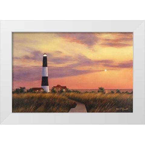 Fire Island Lighthouse White Modern Wood Framed Art Print by Romanello, Diane