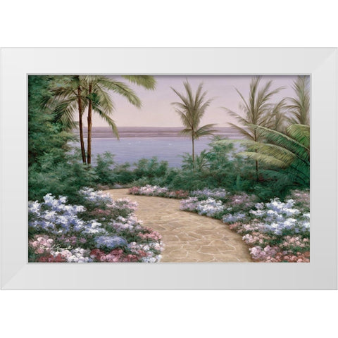 Floral Breeze White Modern Wood Framed Art Print by Romanello, Diane