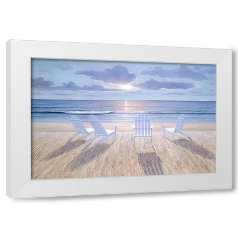 Friends And Lovers White Modern Wood Framed Art Print by Romanello, Diane