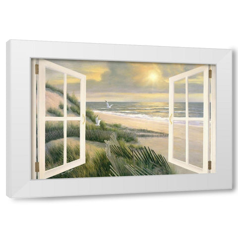Morning Meditation with Windows White Modern Wood Framed Art Print by Romanello, Diane