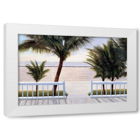 Palm Bay White Modern Wood Framed Art Print by Romanello, Diane