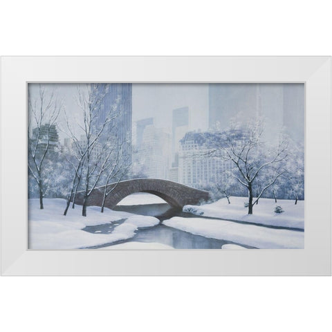 The Plaza White Modern Wood Framed Art Print by Romanello, Diane