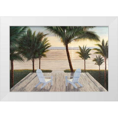 Palm Beach Retreat White Modern Wood Framed Art Print by Romanello, Diane