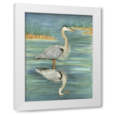 Blue White Modern Wood Framed Art Print by Reichow, Christine