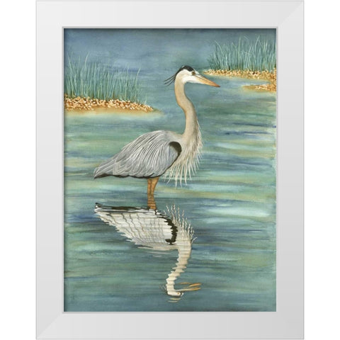 Blue White Modern Wood Framed Art Print by Reichow, Christine