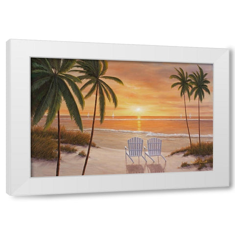 Tropical Sun Watch White Modern Wood Framed Art Print by Romanello, Diane