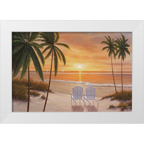 Tropical Sun Watch White Modern Wood Framed Art Print by Romanello, Diane