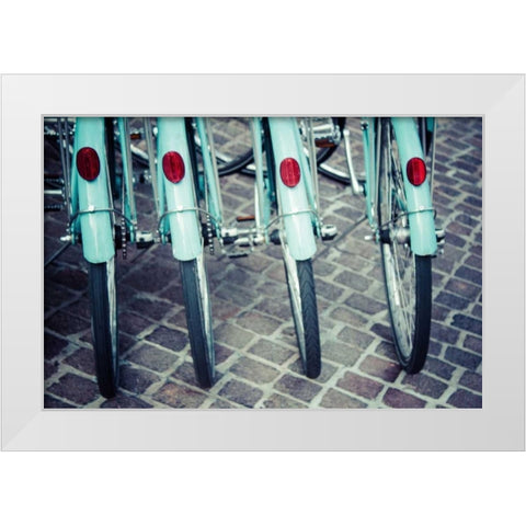 Bicycle Line Up 1 White Modern Wood Framed Art Print by Reiss, Jessica