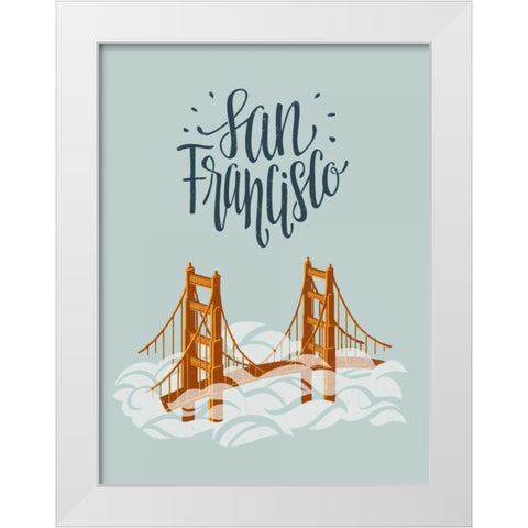 San Francisco Travel White Modern Wood Framed Art Print by Rasmussen, Emily
