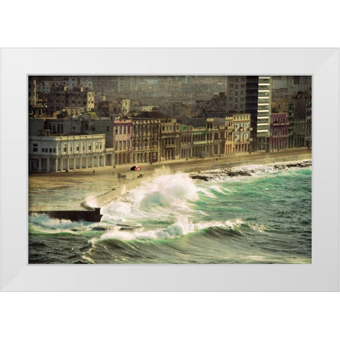 Red Car White Modern Wood Framed Art Print by Resnick, Lorne