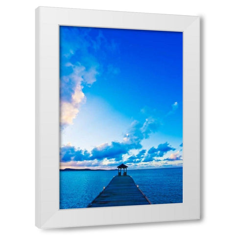 Dock White Modern Wood Framed Art Print by Resnick, Lorne