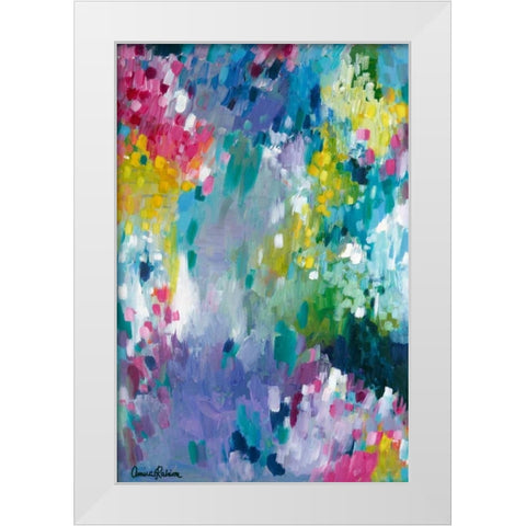 Dancing in the Rain White Modern Wood Framed Art Print by Rahim, Amira